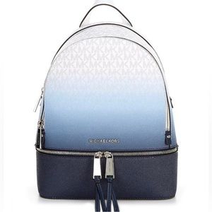 Medium Rhea Ombré Chambray blue and white Michael Kors backpack. HTF
